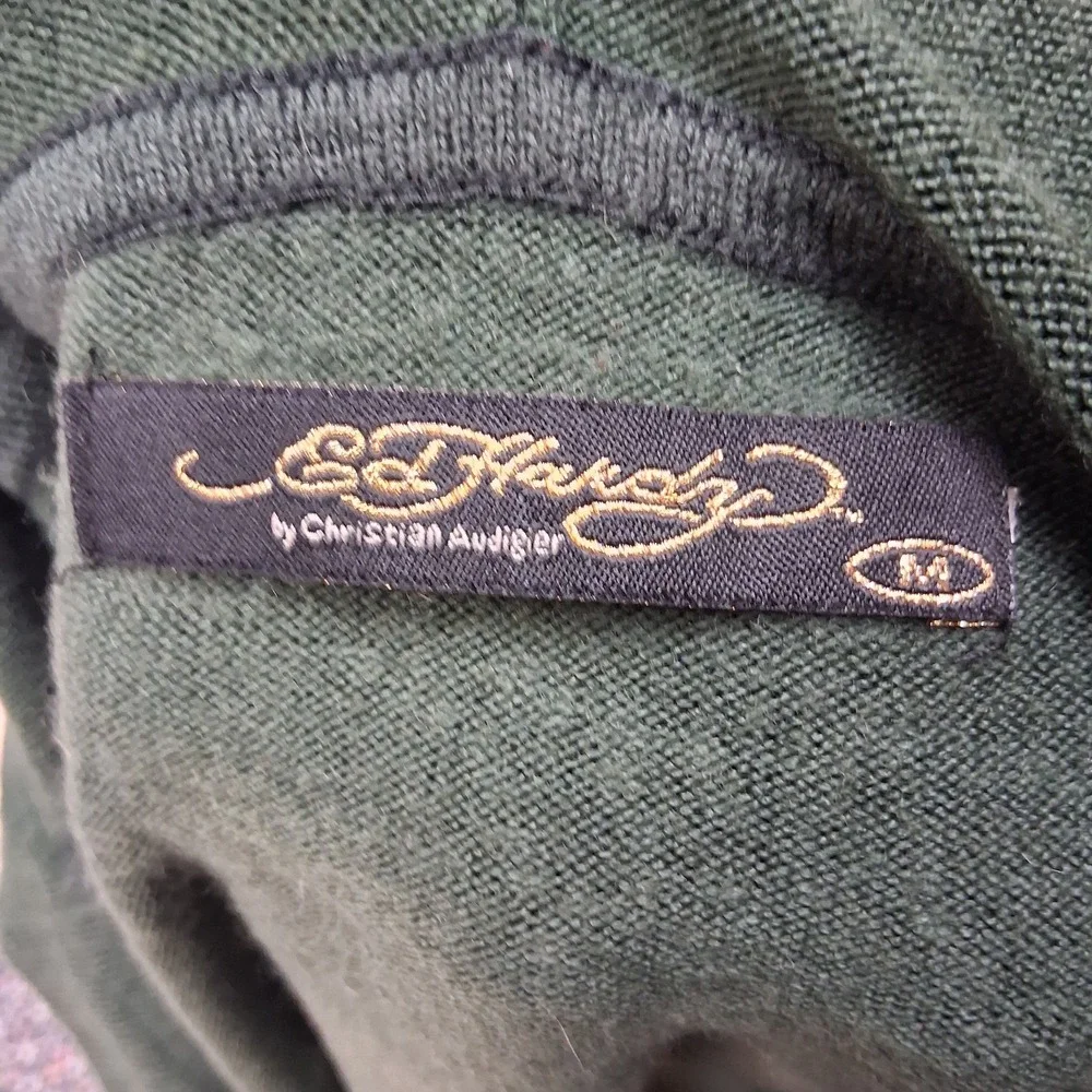 Vintage Y2K Ed Hardy Christian Audigier Hooded Pullover Sweater Love Kills Slowl